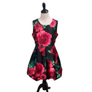 Xtraordinary Big Girl's Size 18.5 Plus Size Fit & Flare Dress Floral Sleeveless